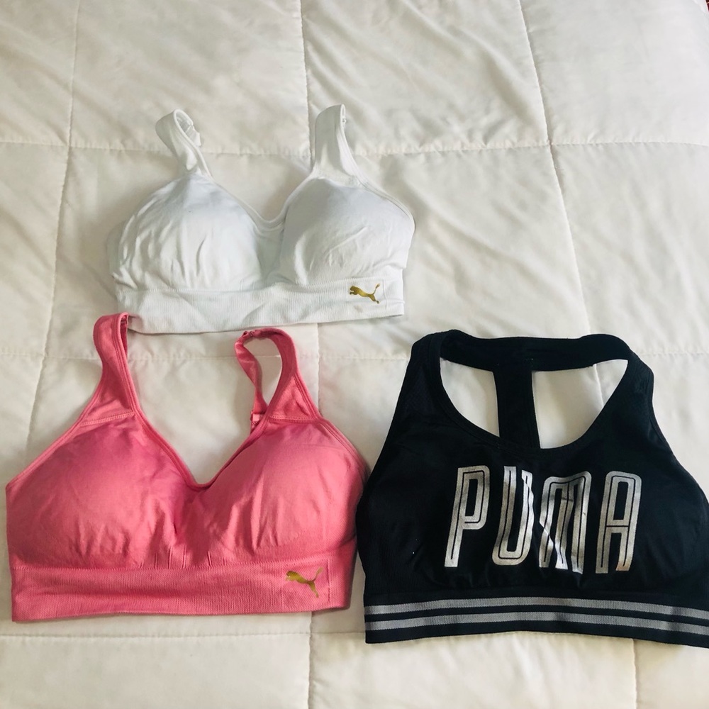 Bundle - 3 PUMA Padded Performance Sports Bras (M)
